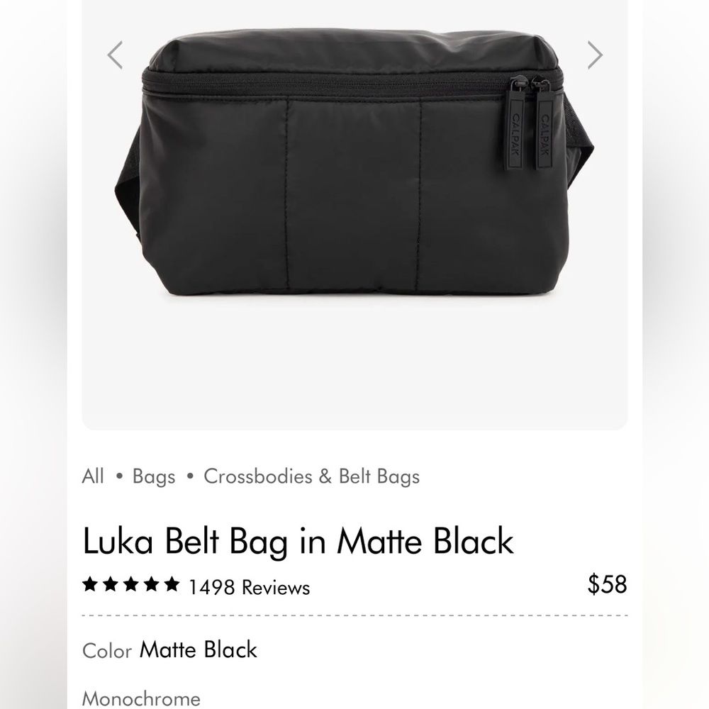 Calpak Luka Belt Bag in Matte Black